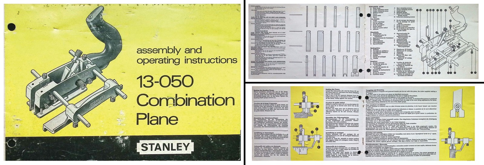 Orig. Instruction Booklet/Parts List for Engl. Stanley No. 50 Plane-mjdtoolparts