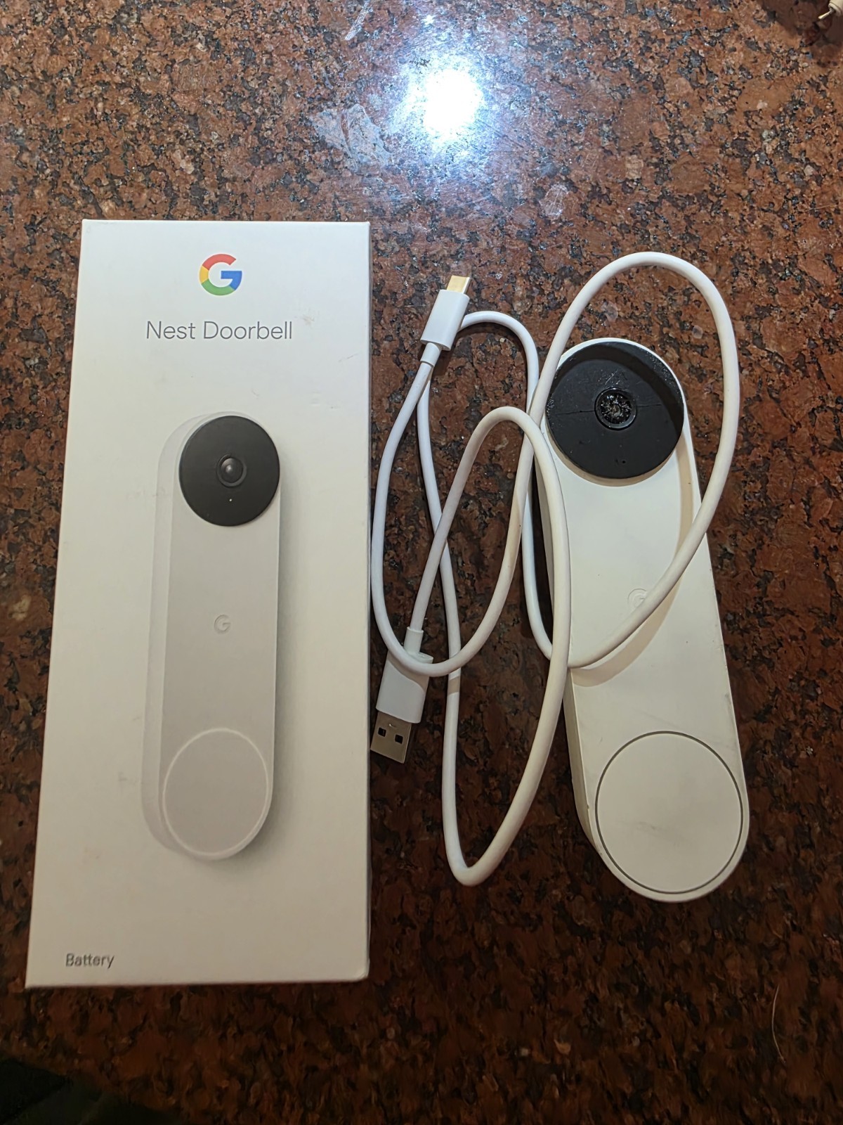 Google Nest Wi-Fi Video Doorbell Battery Operated, Snow Color Camera