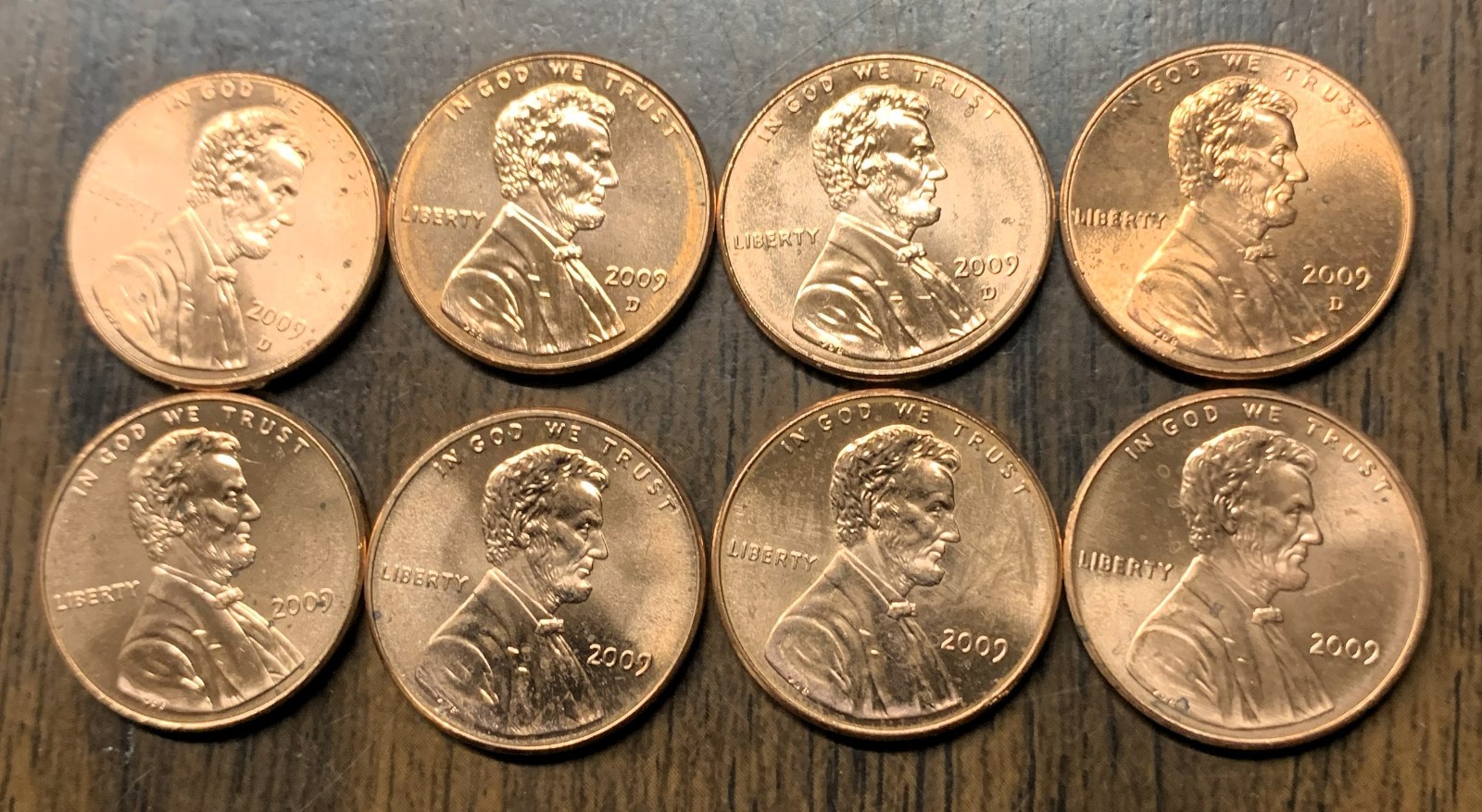 # C3956    LINCOLN BICENTENNIAL 8 COIN PENNY SET   2009