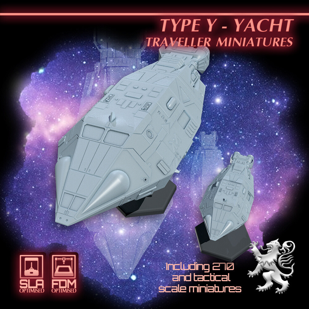 2nd Dynasty - 3D Printed Type Y Yacht - 28mm - 1/270 & 1 inch Hex