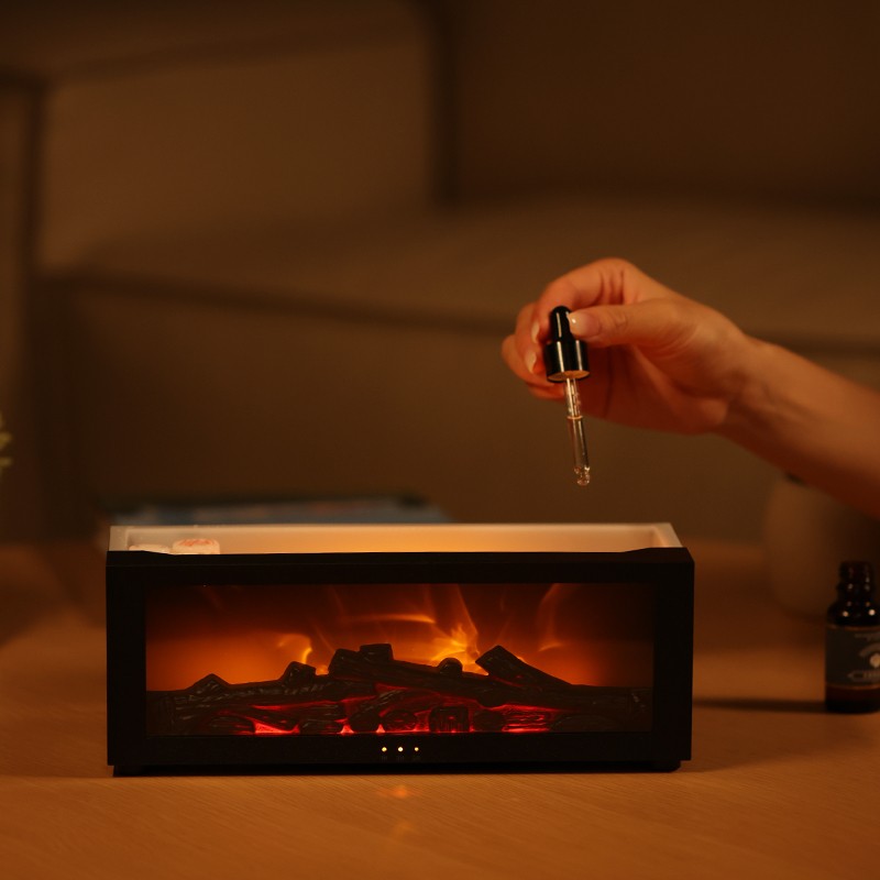 Essential Oil Diffuser 7 Colors Fireplace Fire Flame Aromatherapy Diffuser 150ml