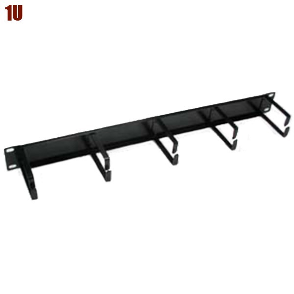 1U 19" 5 Ring Cable Management Panel Bar Horizontal Rack Mount Network Cabinet