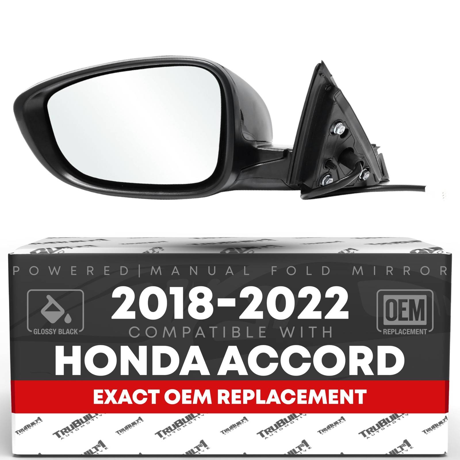 Driver Side Mirror Replacement - Compatible with 2018-2022 Honda Accord - Pow...