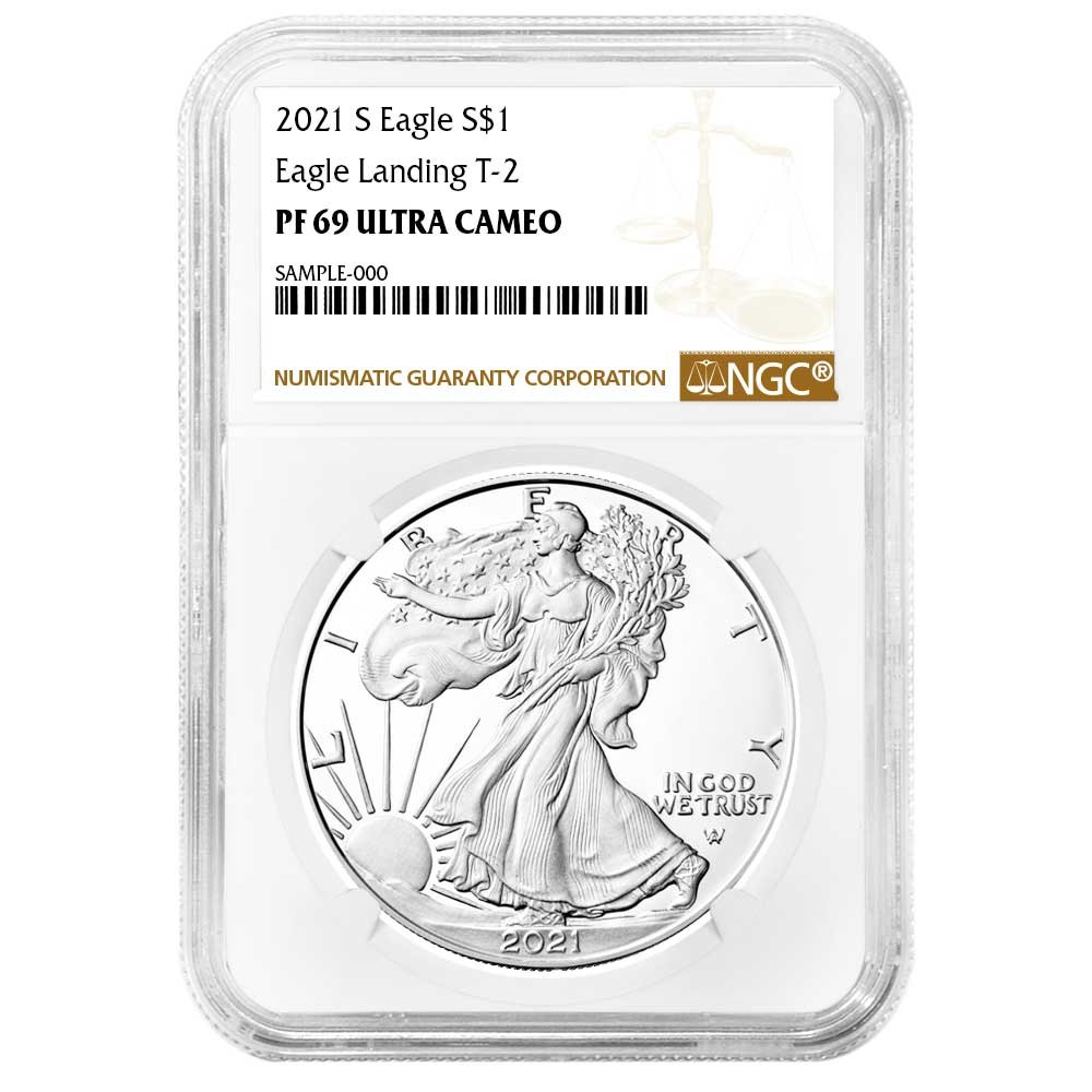 2021-S Proof $1 Type 2 American Silver Eagle NGC PF69UC Brown Label