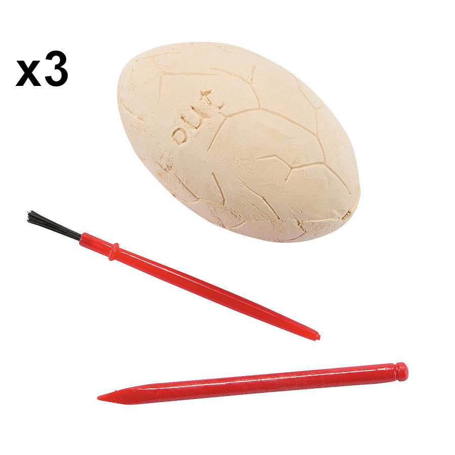 3x Dino Egg Dig Kits - Dinosaur Excavation Toy Novelty Party Favor - US Seller
