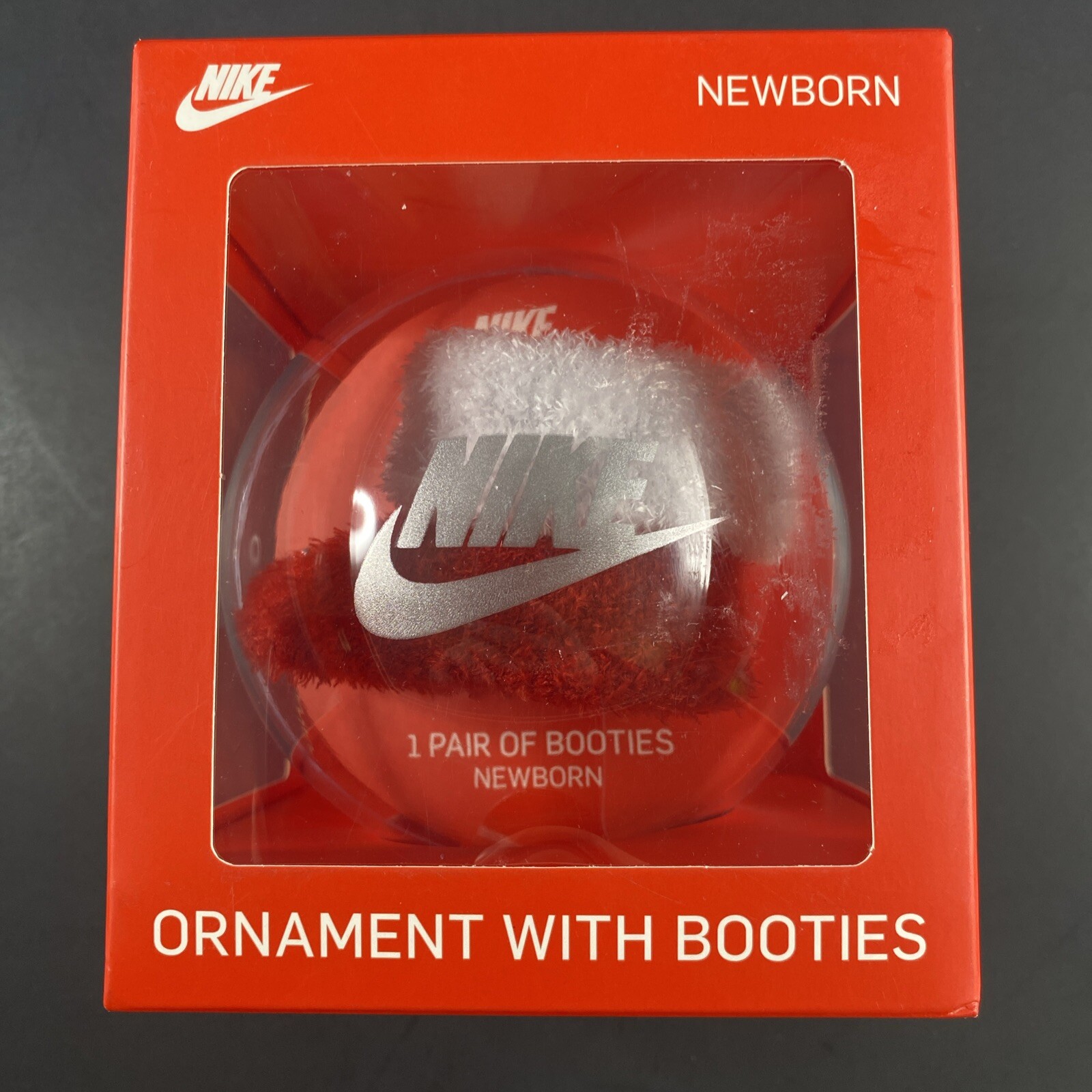 Nike Ornament with Booties  Red/White  Size Newborn 0-6M  New With Box