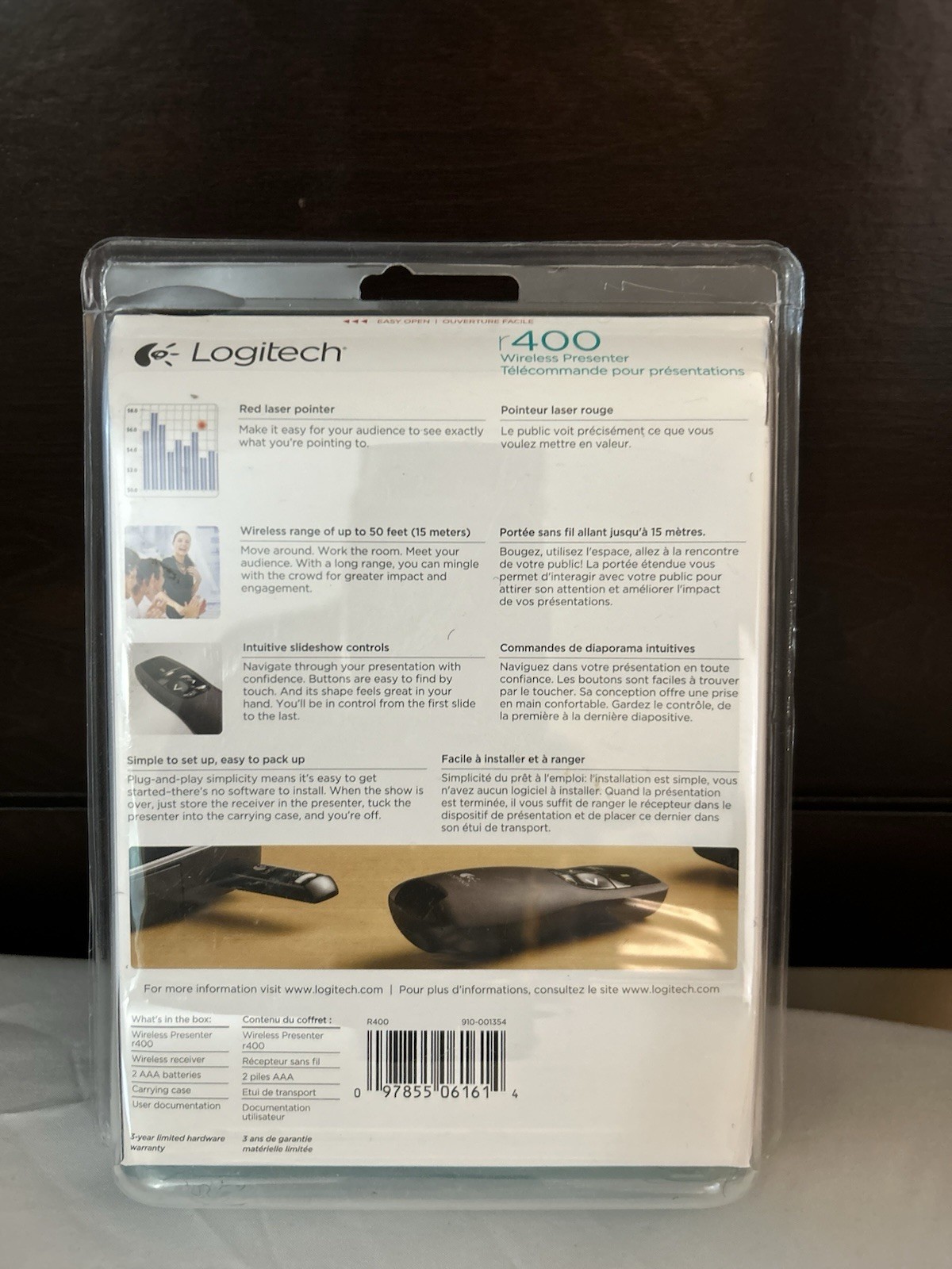 New Logitech Wireless Presenter R400, Wireless Presentation Remote Clicker/Laser