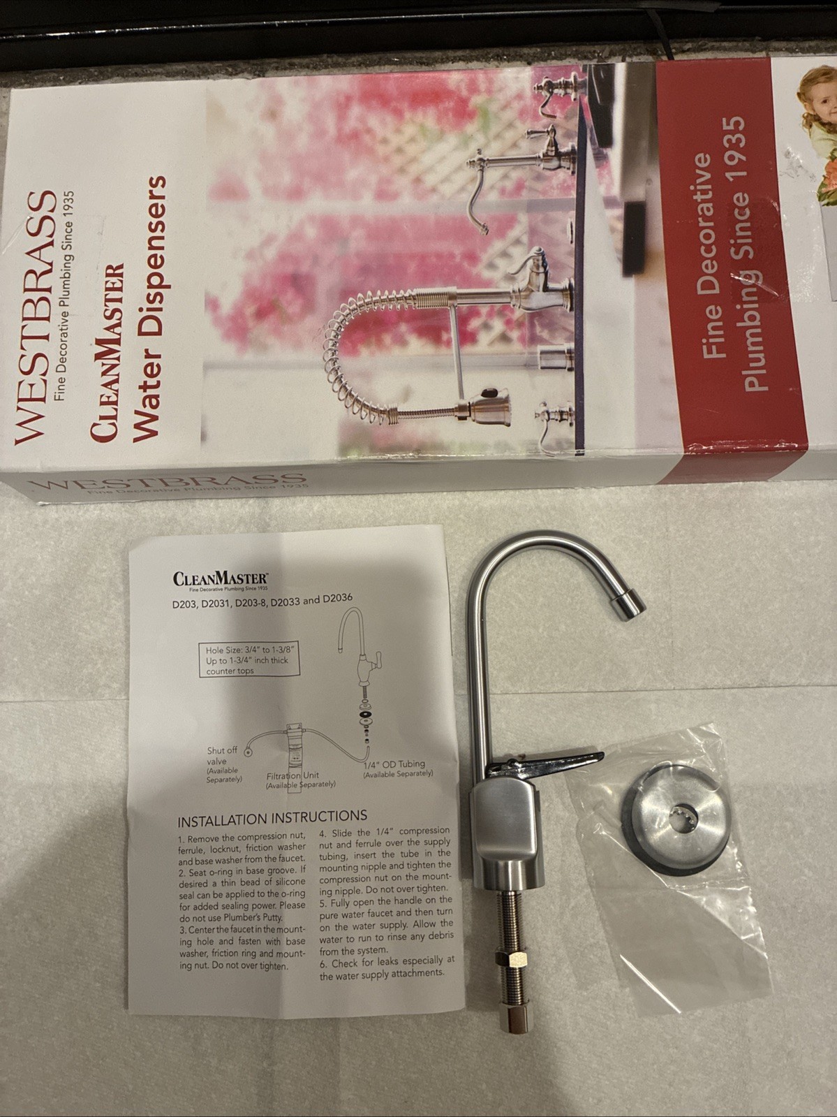 Westbrass D203-NL-20 6" Touch-Flo Pure Water Dispenser Faucet Stainless Steel