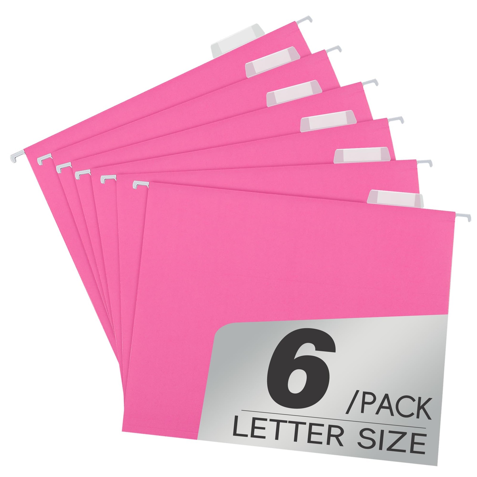 pmybupo 6 Pack Pink Hanging File Folders with Pocket,Letter letter size,