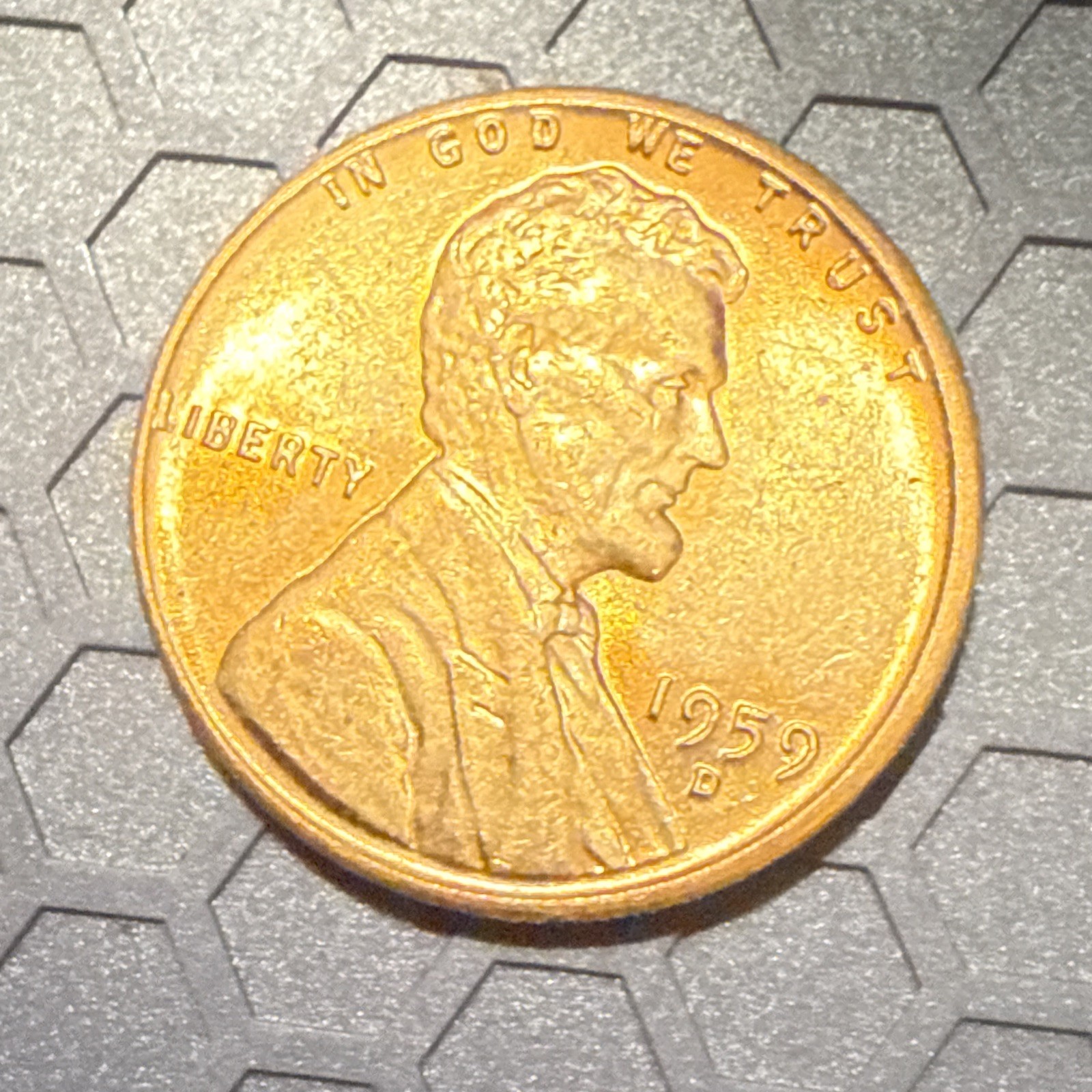 1959 D Red Lincoln penny