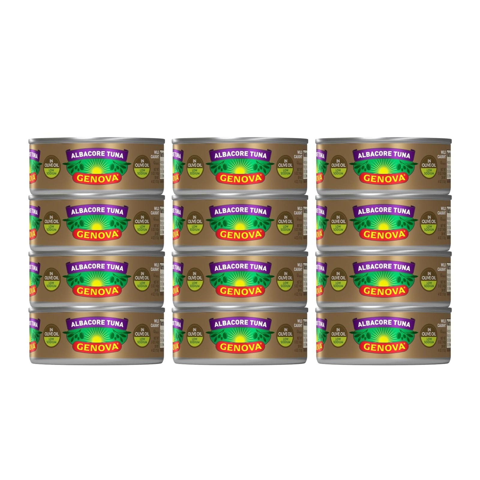 Genova Solid White Albacore Tuna In Olive Oil Low Sodium 12 Pack Canned Fish