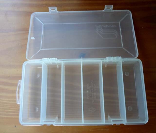 6 Compartment Clear Craft Organizer Utility Box 8" x 4" x 1 1/8". Made in USA