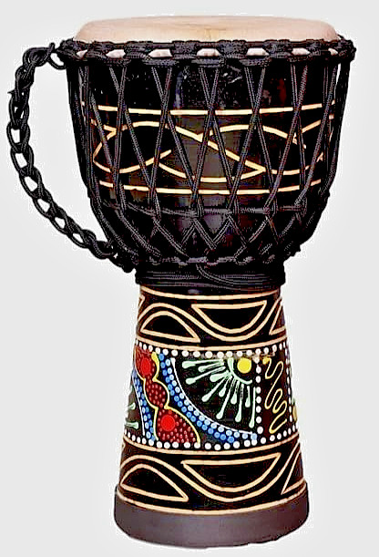Dot Printed Djembe 8 Inches Diameter X 16 Inches Height Hand Mango Wood Drums