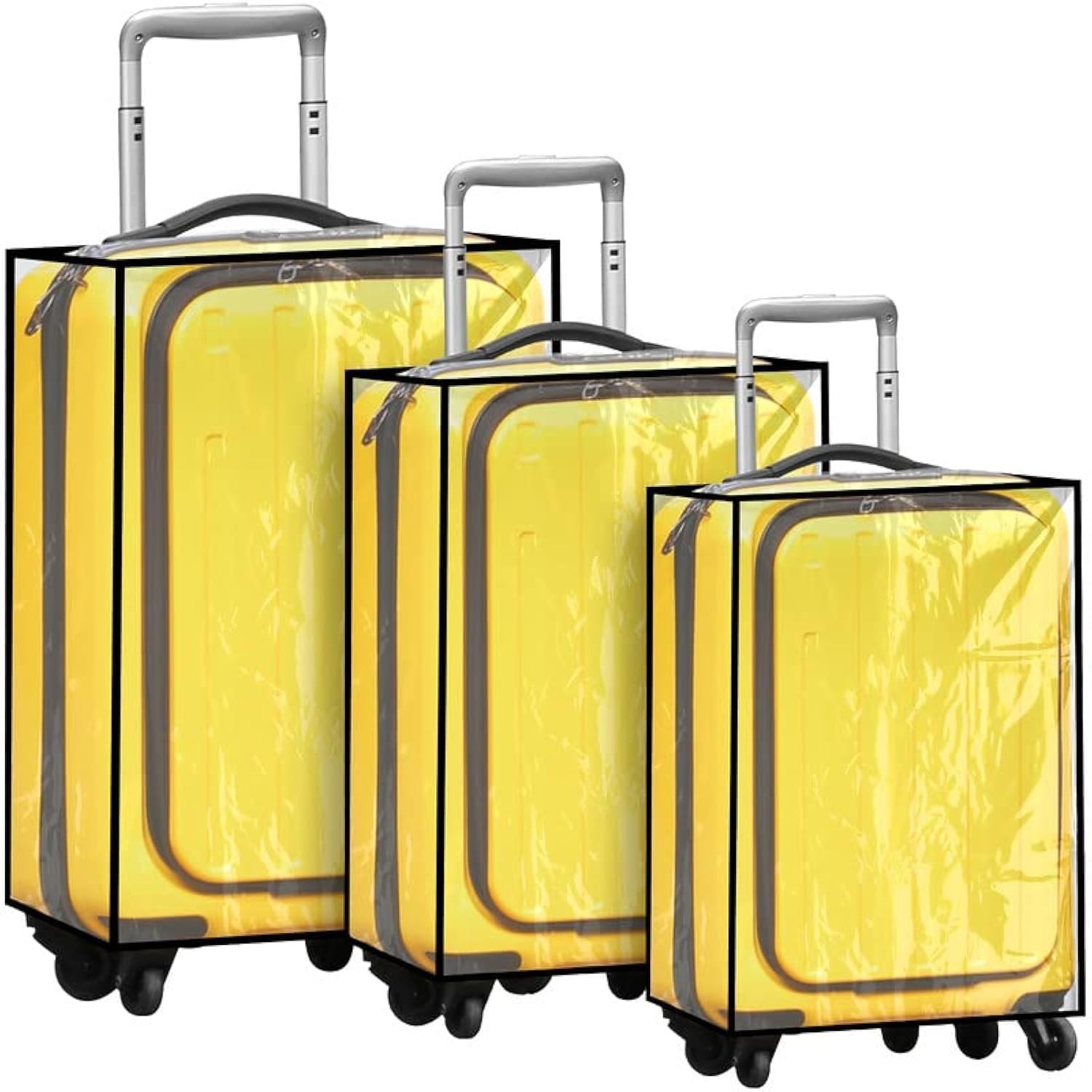 Sadnyy 3 Pieces Clear PVC Suitcase Luggage Cover Protector Waterproof Cover f...