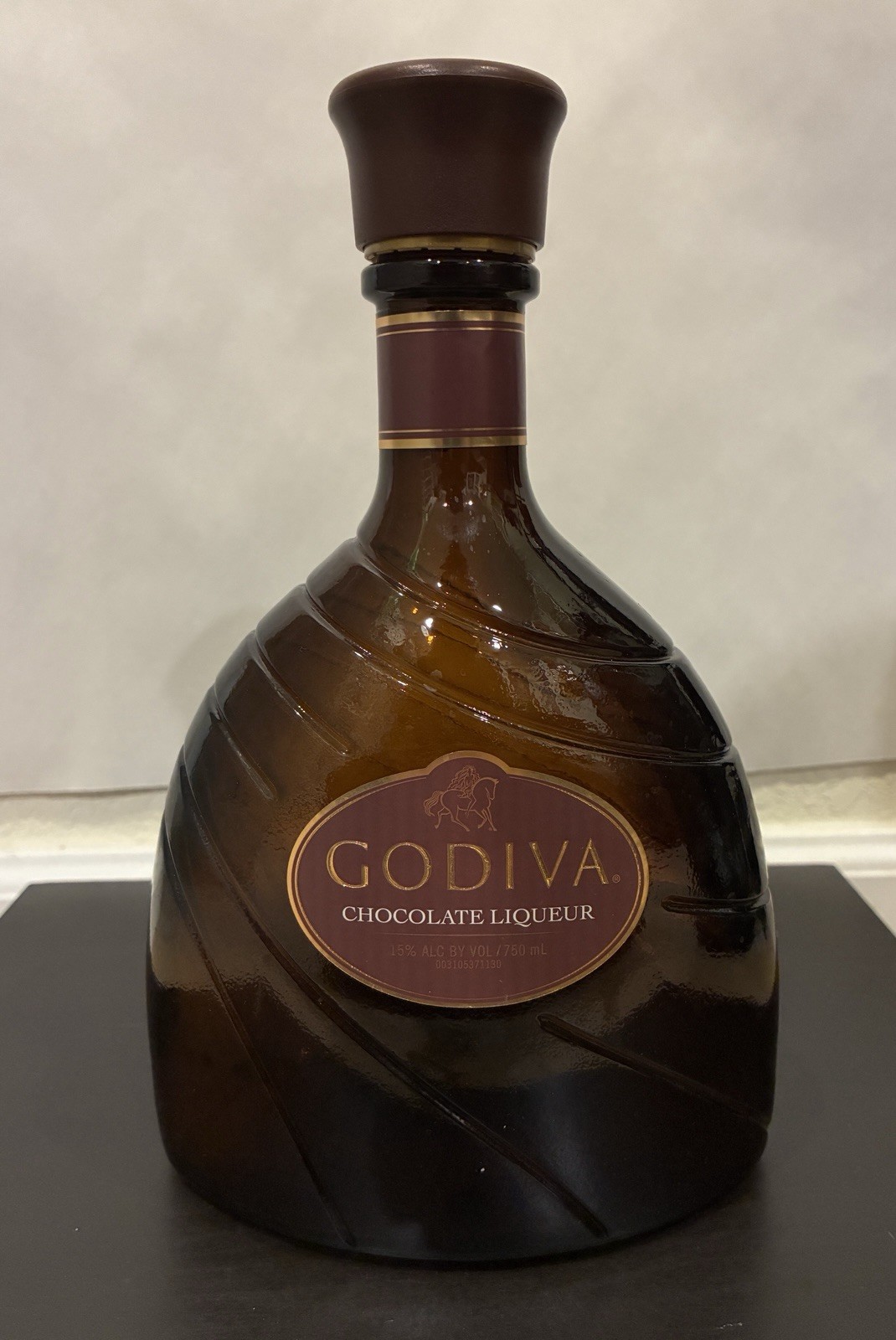 Empty Pre-Washed Godiva Chocolate Liqueur Bottle 750mL Brown Glass w/ Cap
