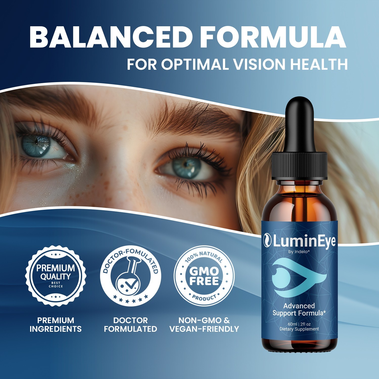 (2 Pack) LuminEye Drops Eye Support Supplement – LuminEye Liquid Vitamins Health