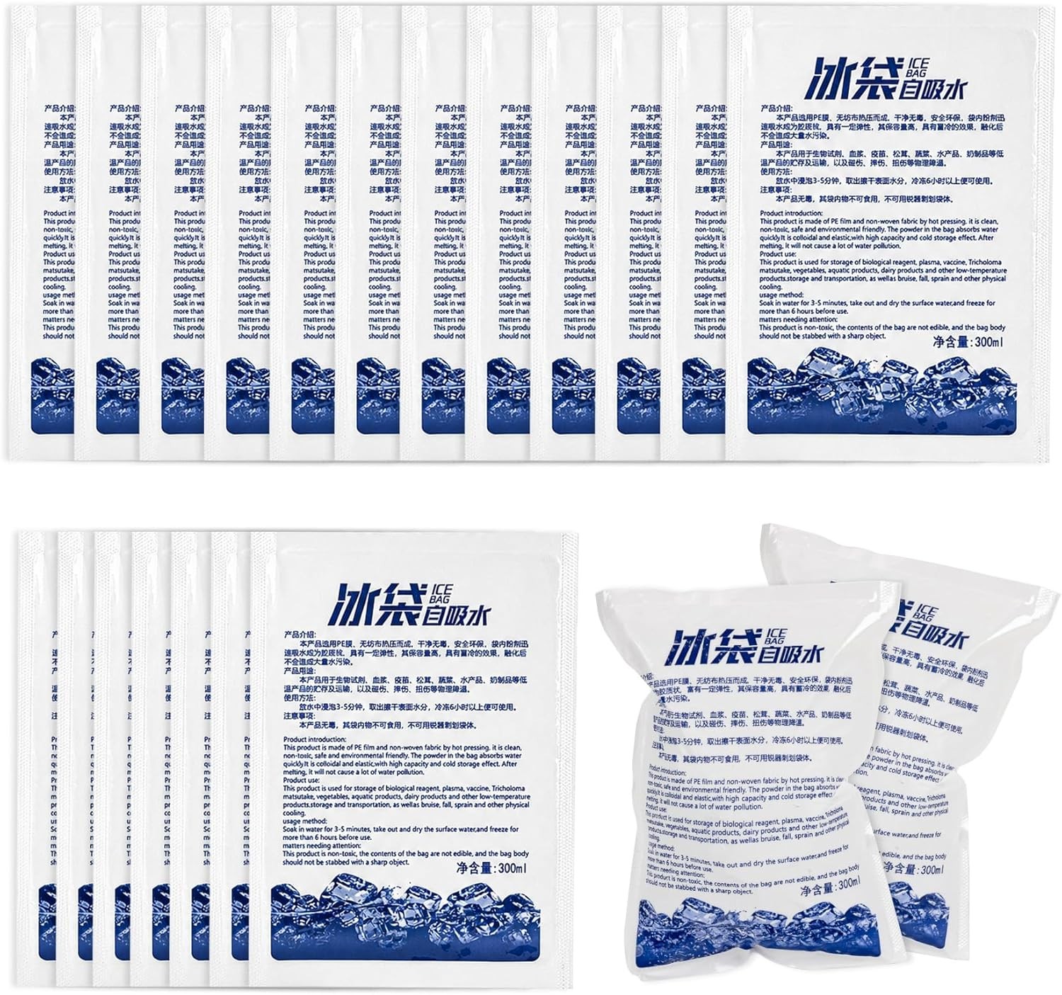 Reusable Dry Ice Packs Shipping 35 Pack Cold Ice Packs Storage & Lunch Box Long