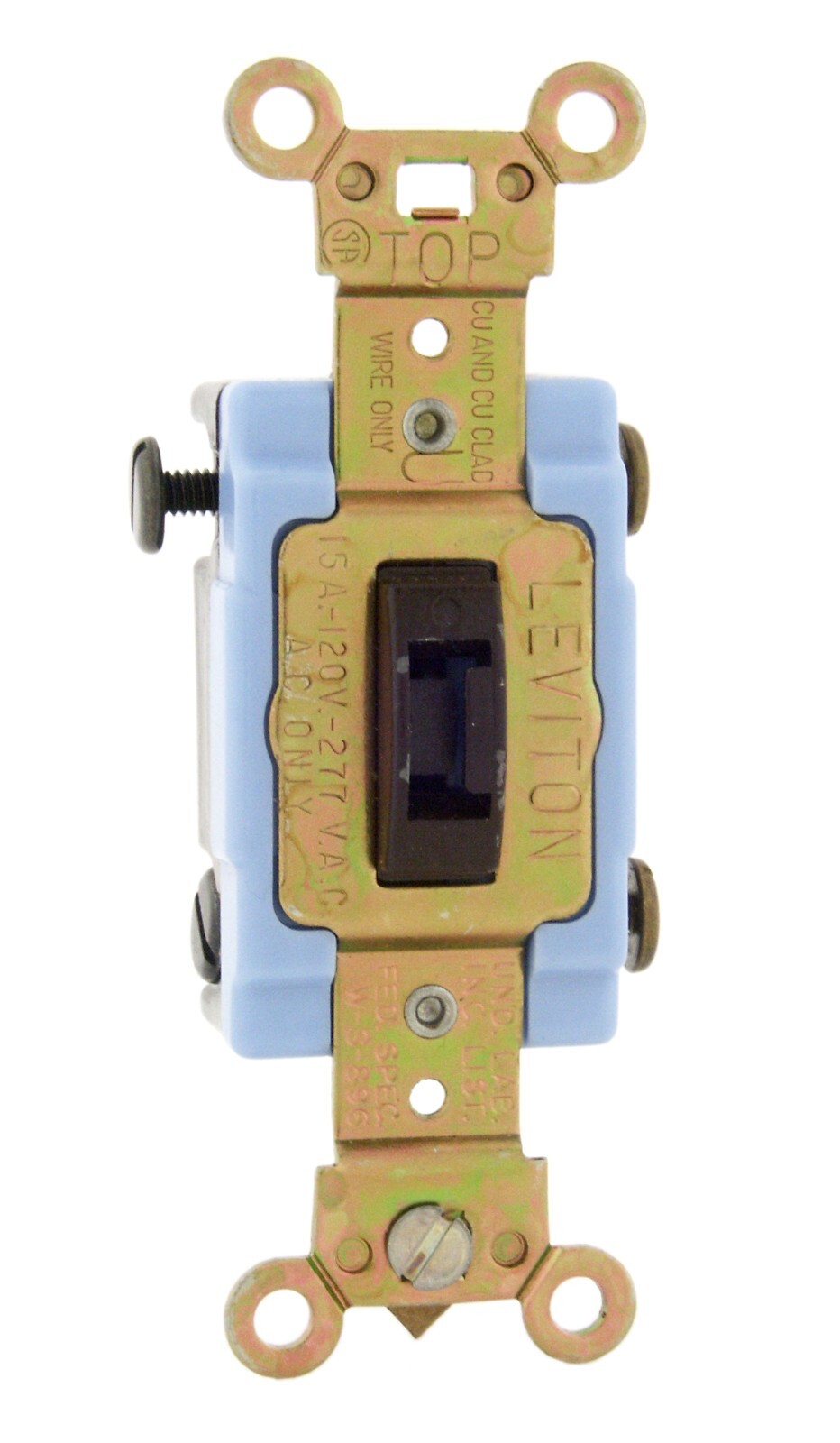 Leviton 1102-L Locking Double Pole Switch 120/277V Quiet Brown