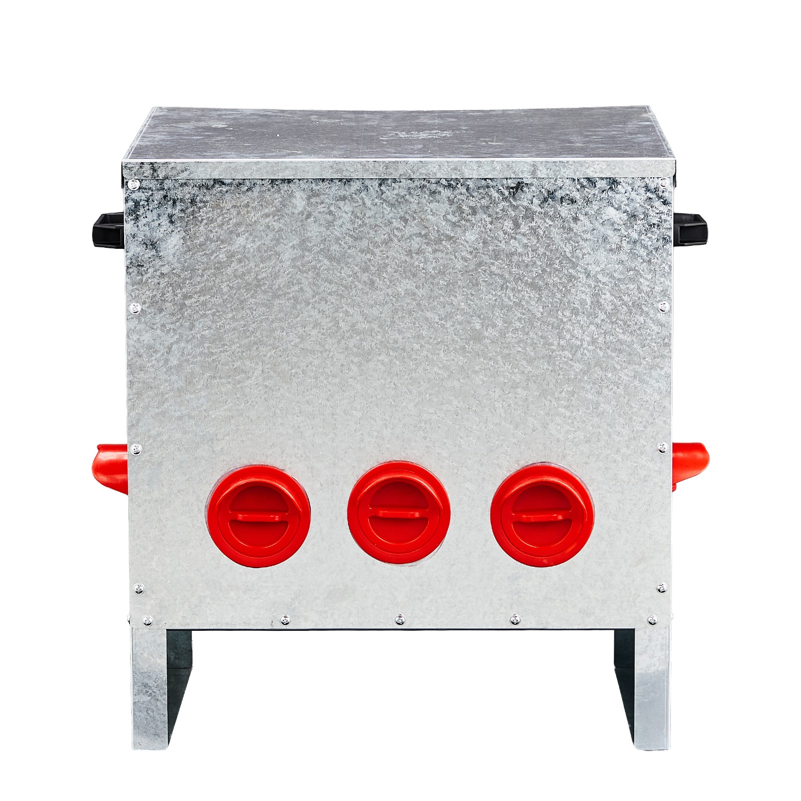 Automatic Chicken Feeder, 5 Port Metal Poultry Feeder with Lid & Handles