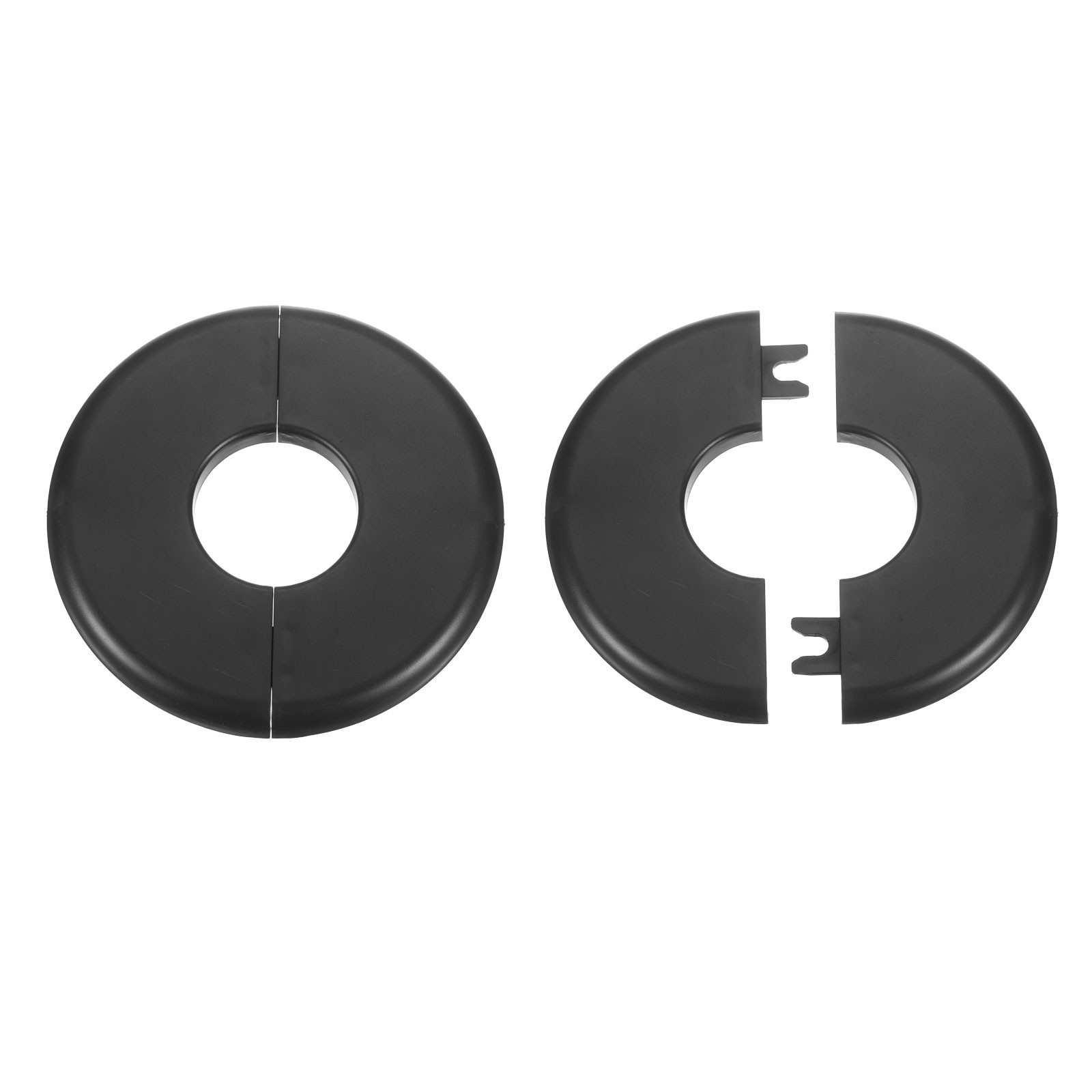 2pcs Wall Split Flange 33.5mm/1.3" Self-Adhesive Plumbing Cover Plates, Black