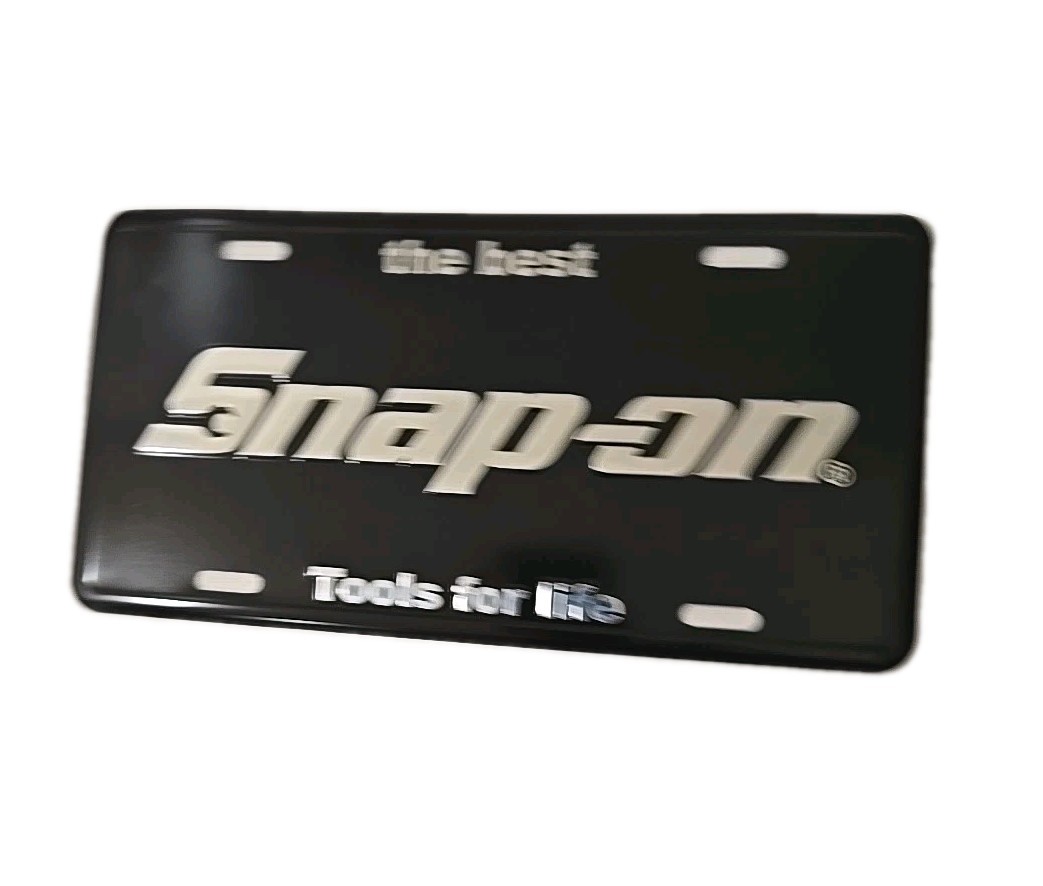 2PACK SNAP ON TOOLS License Plate BOX Chrome LOGO EMBLEM Gloss Black Badge Decal