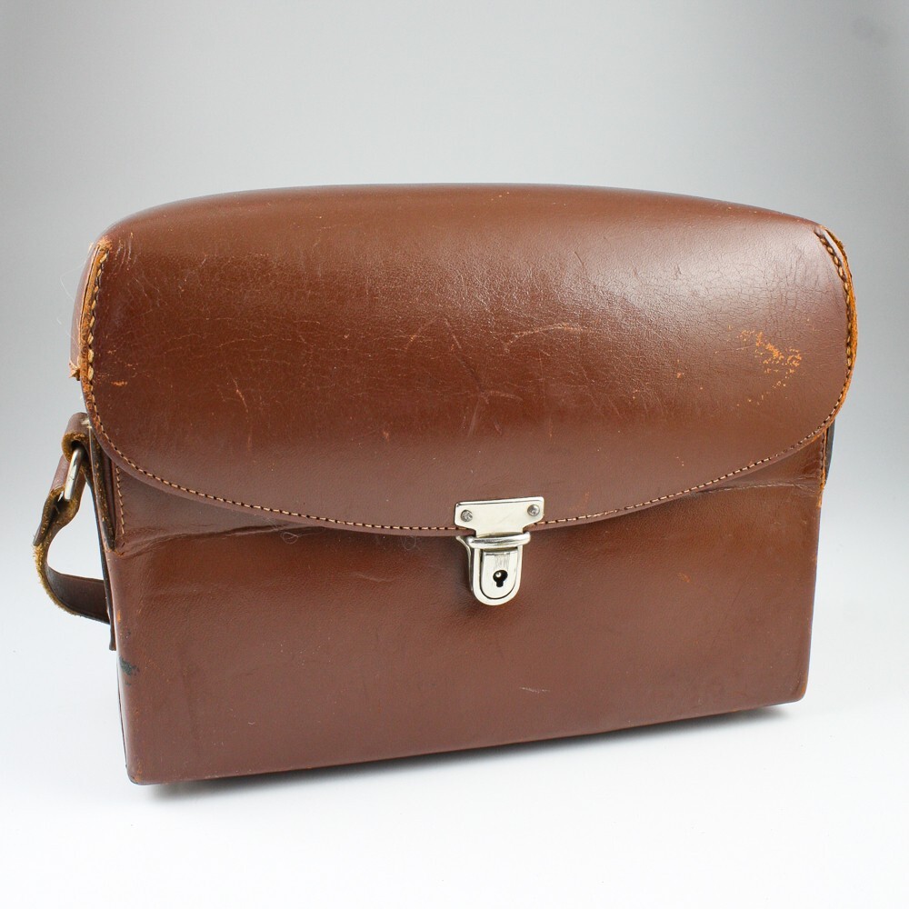 Franzl Tasche - Leather Cine Camera Accessories Case with Strap - Velvet Divided
