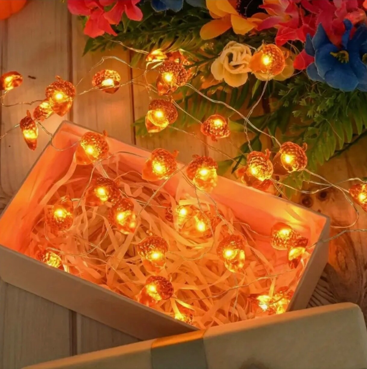 6.5 Feet Acorn String Novelty Fairy Lights Autumn Garland New