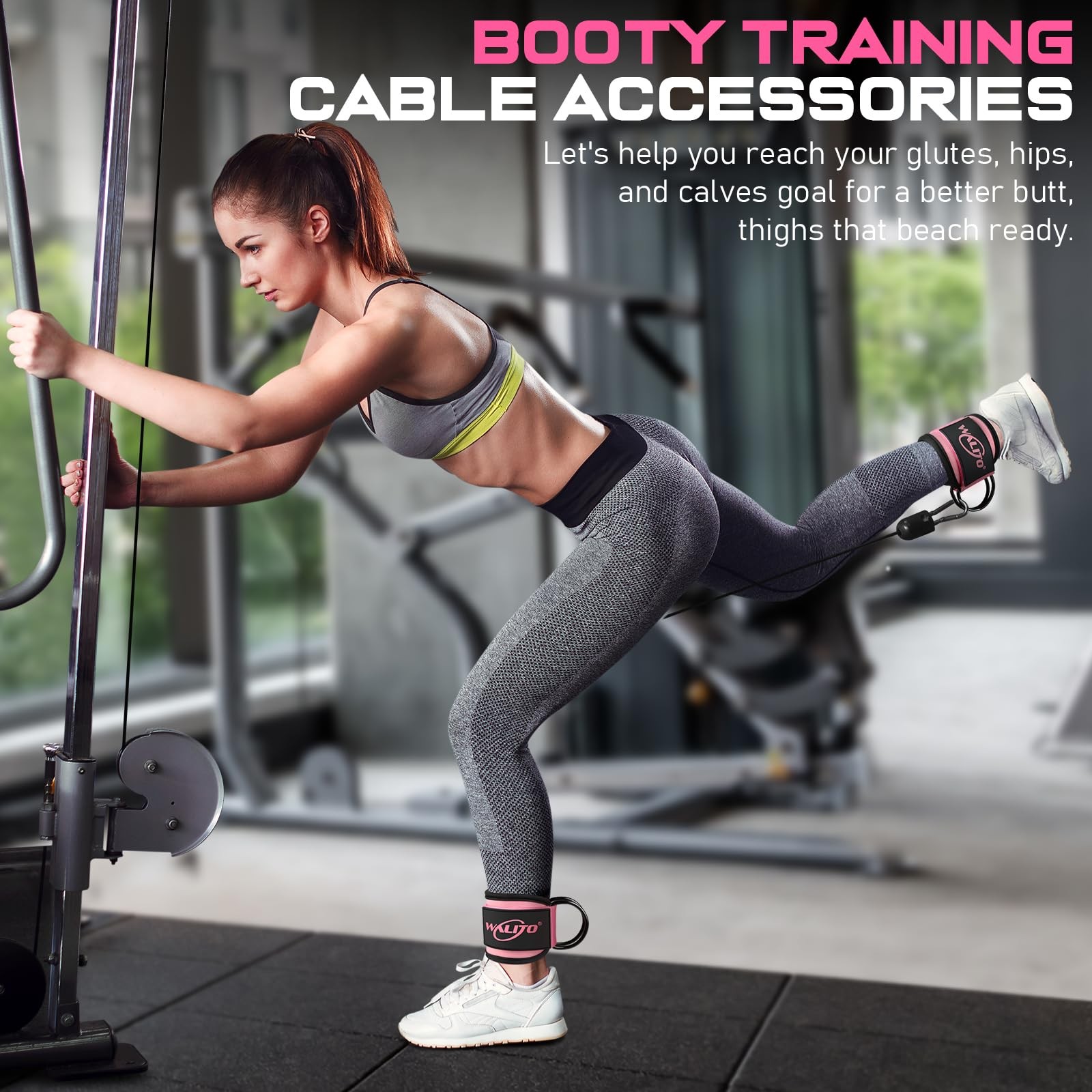 Ankle Straps for Cable Machines Adjustable Cuffs for Glute Kickbacks & Leg
