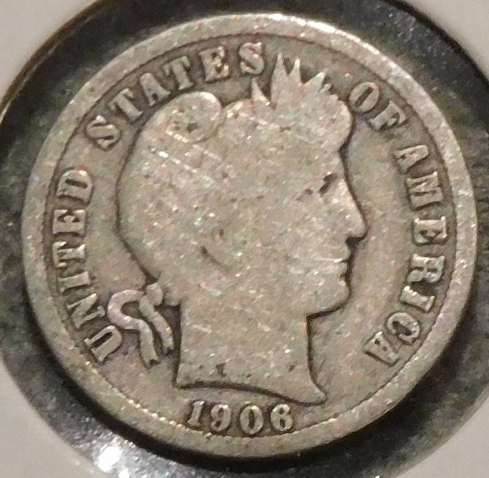 Silver Dime - Barber - 1906-D - Set Break