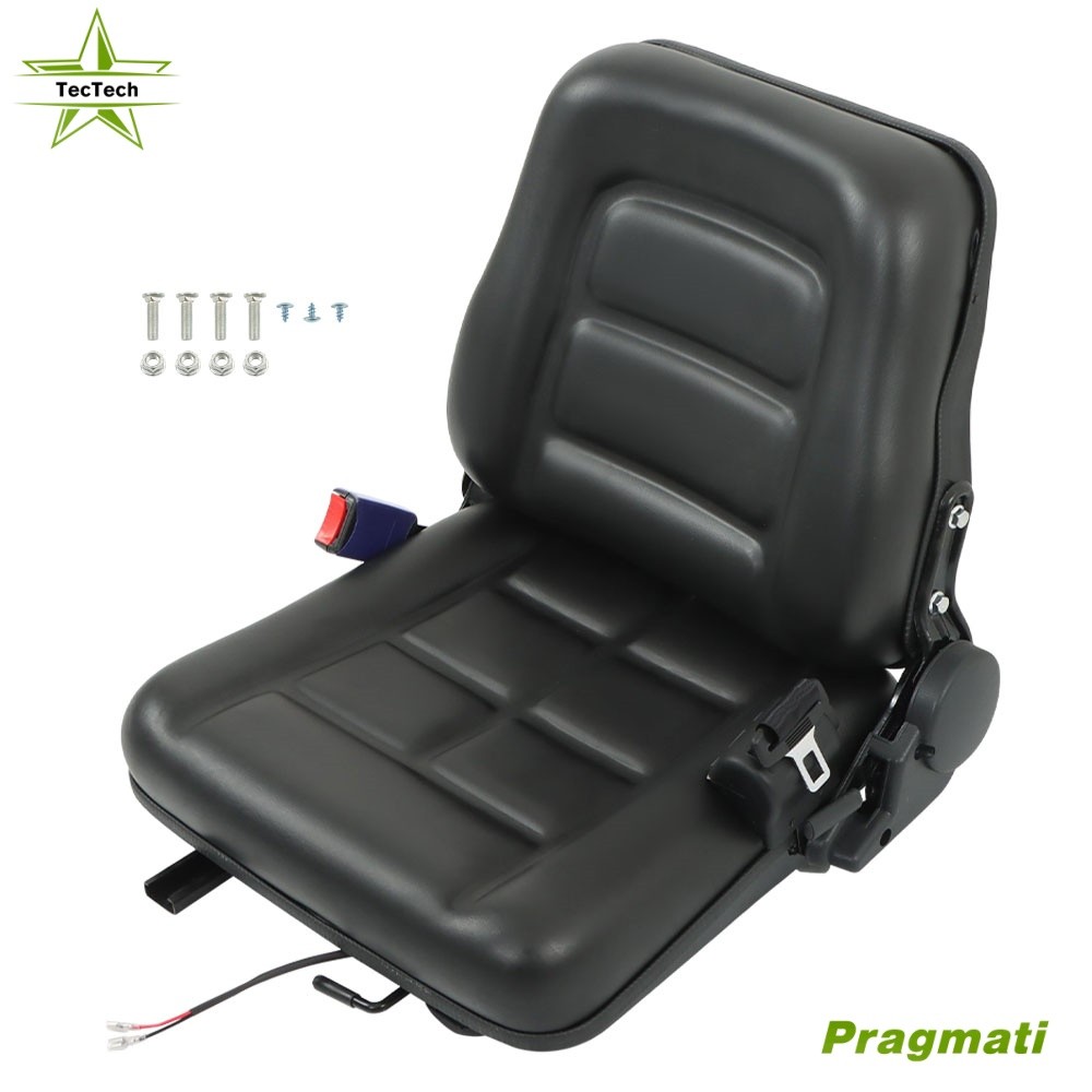 Forklift Seat Universal Adjustable Back & Seatbelt Micro Switch And Slide