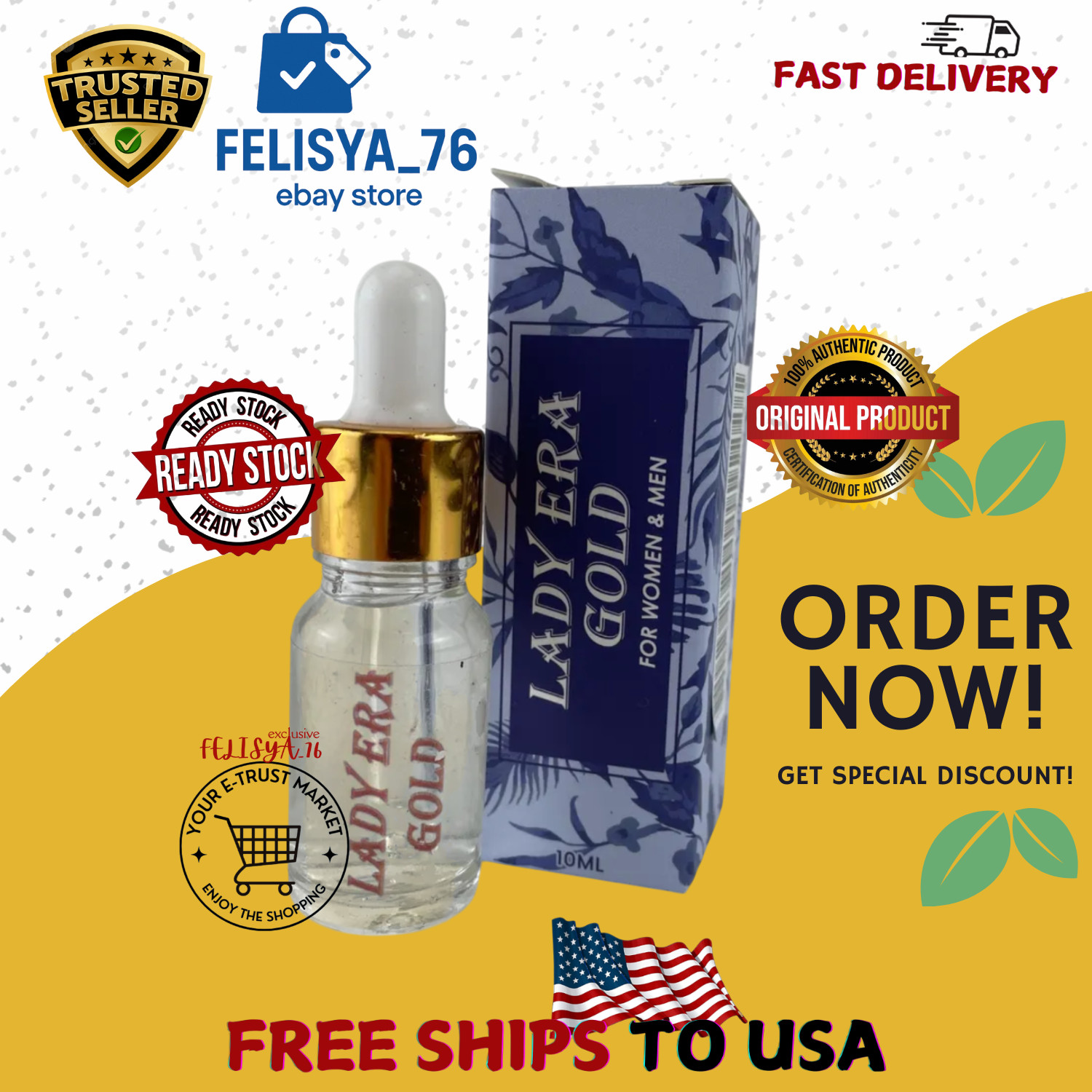Liquid Drops Aphrodisiac Arousal Enhancement Men & Women 10ml FREE US SHIPPING