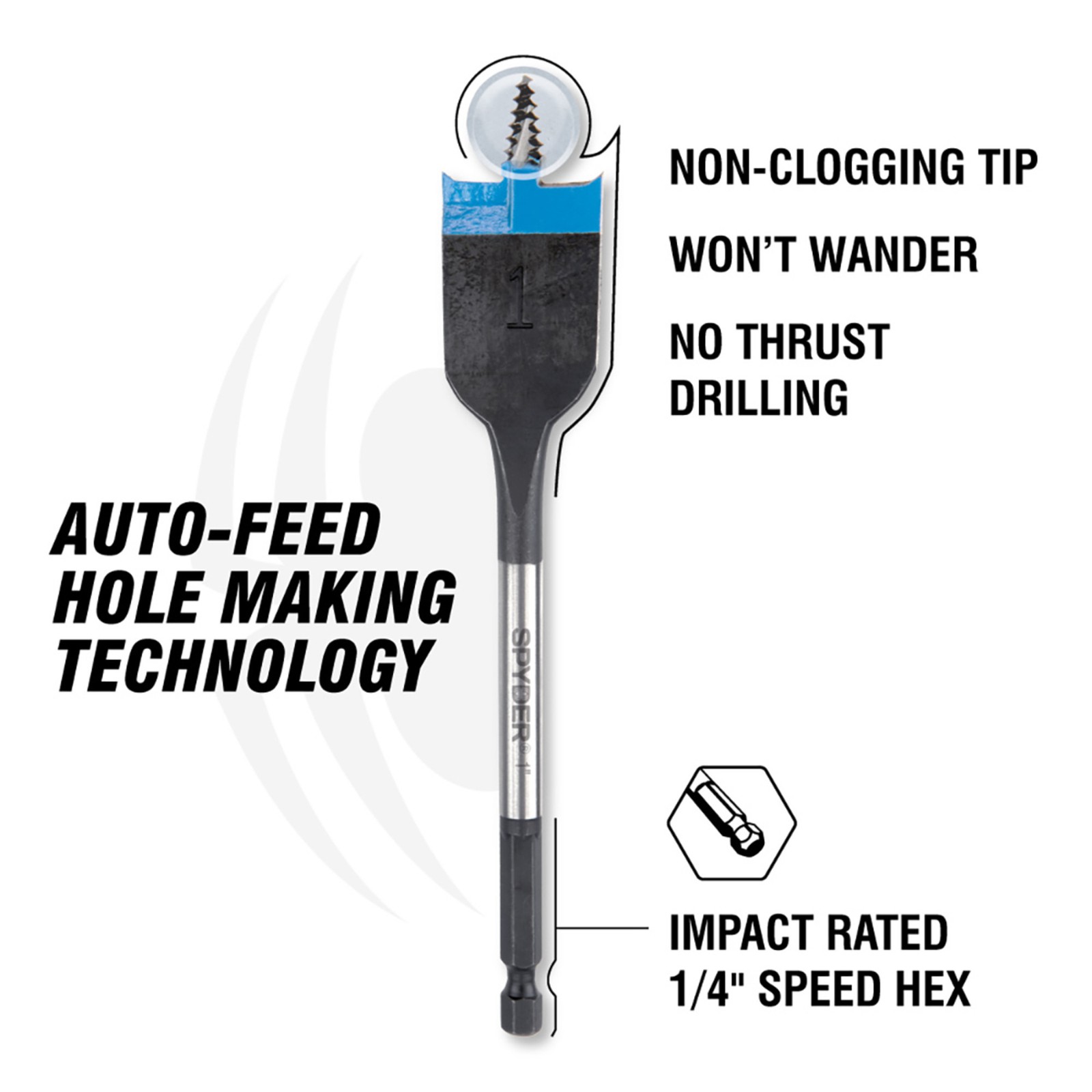 Spyder 8-Piece Spade Bit Set 11036CA-2 Bonus