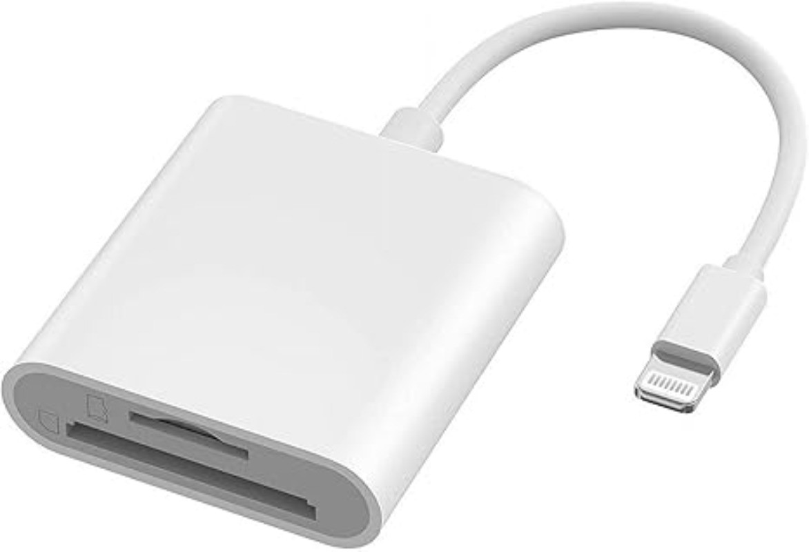 Lightning MFi SD MicroSD Card Reader 2in1 Adapter For iPhone iPad Camera