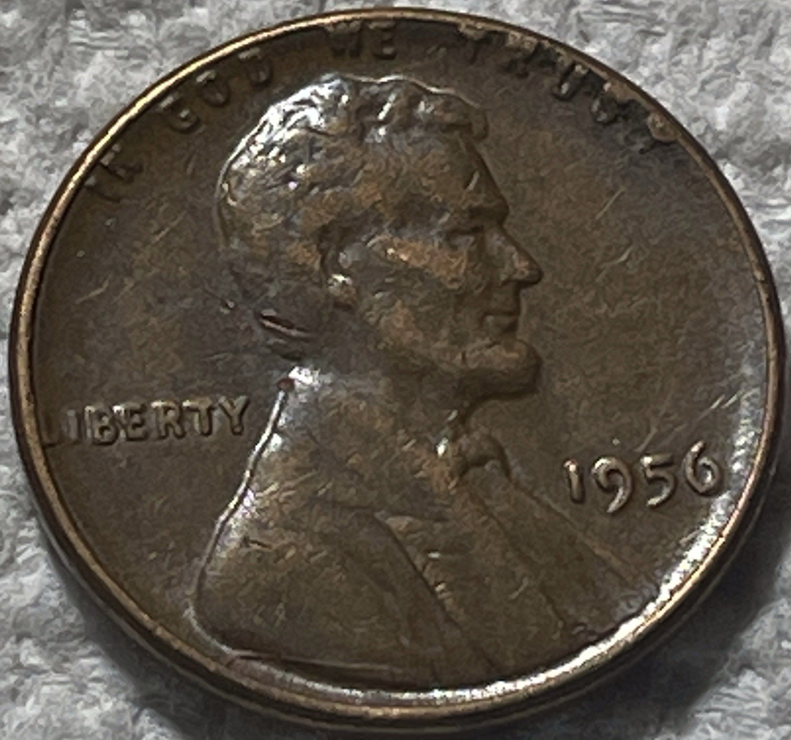 1956 Lincoln Wheat Small Cent Bronze Coin Brown Circulated Uncertified
