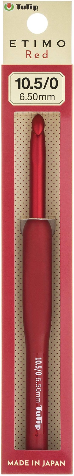 Etimo Red Crochet Hook With Cushion Grip Size 10.5/6.50mm For Soft Crochet
