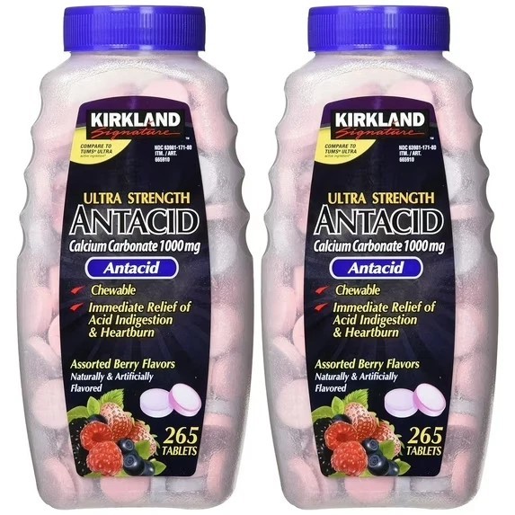 530 Tablets Kirkland Signature Antacid Ultra Strength 1000 mg Generic Tums