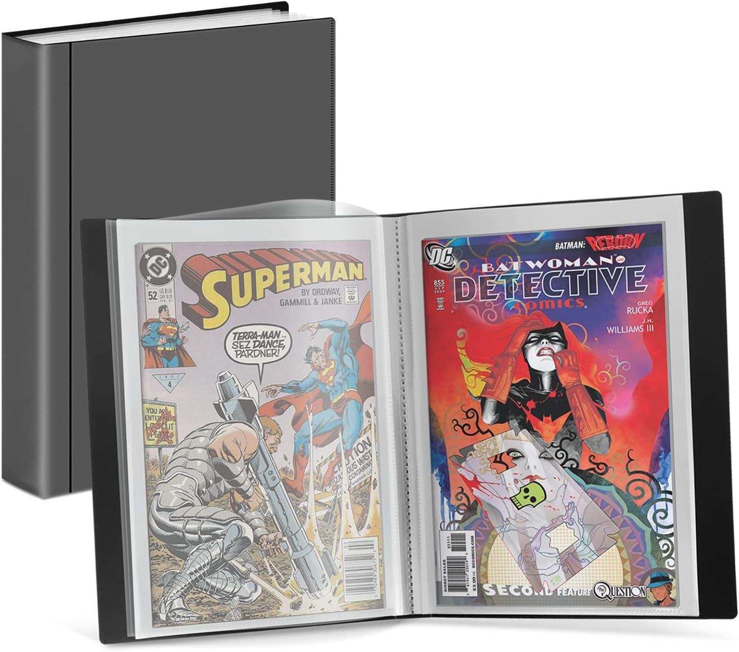 Album De Almacenamiento De Comics Negro Con Portada Reversible 12 Comics