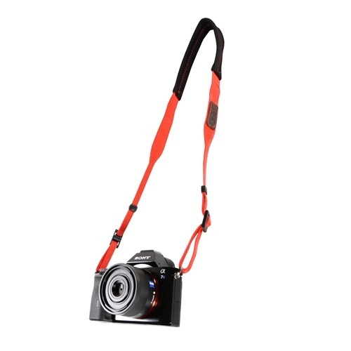 Padded Neck Shoulder Strap with RED Grosgrain Ties Nikon Canon Pentax Sony