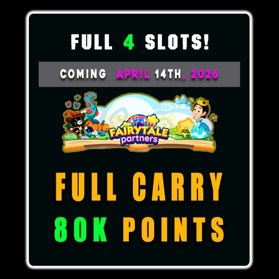 4x  PARTNERS event Full Service 4 spots April 14th-19th, 2026! Monop0ly_G0