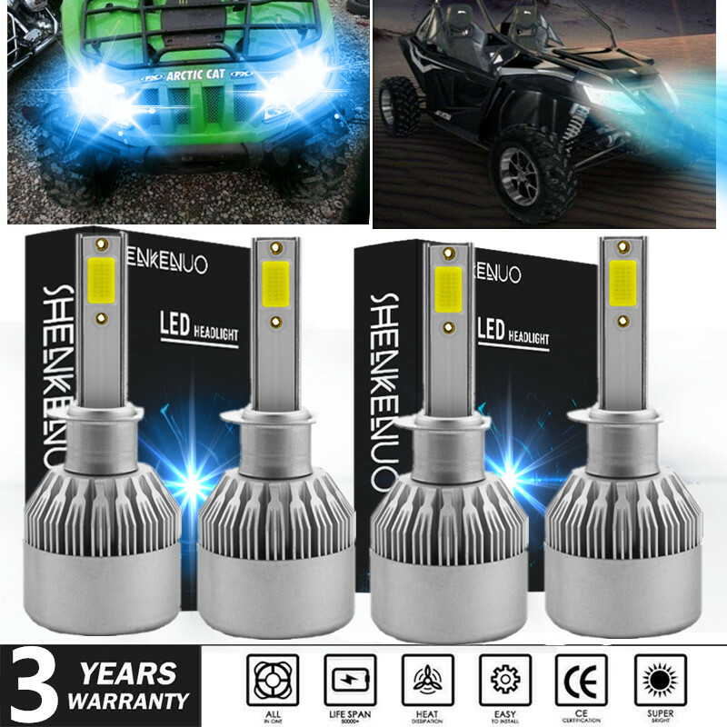 4 Bright for Arctic Cat 400 500 650 700 High Low Beam Headlight LED Light Bulb