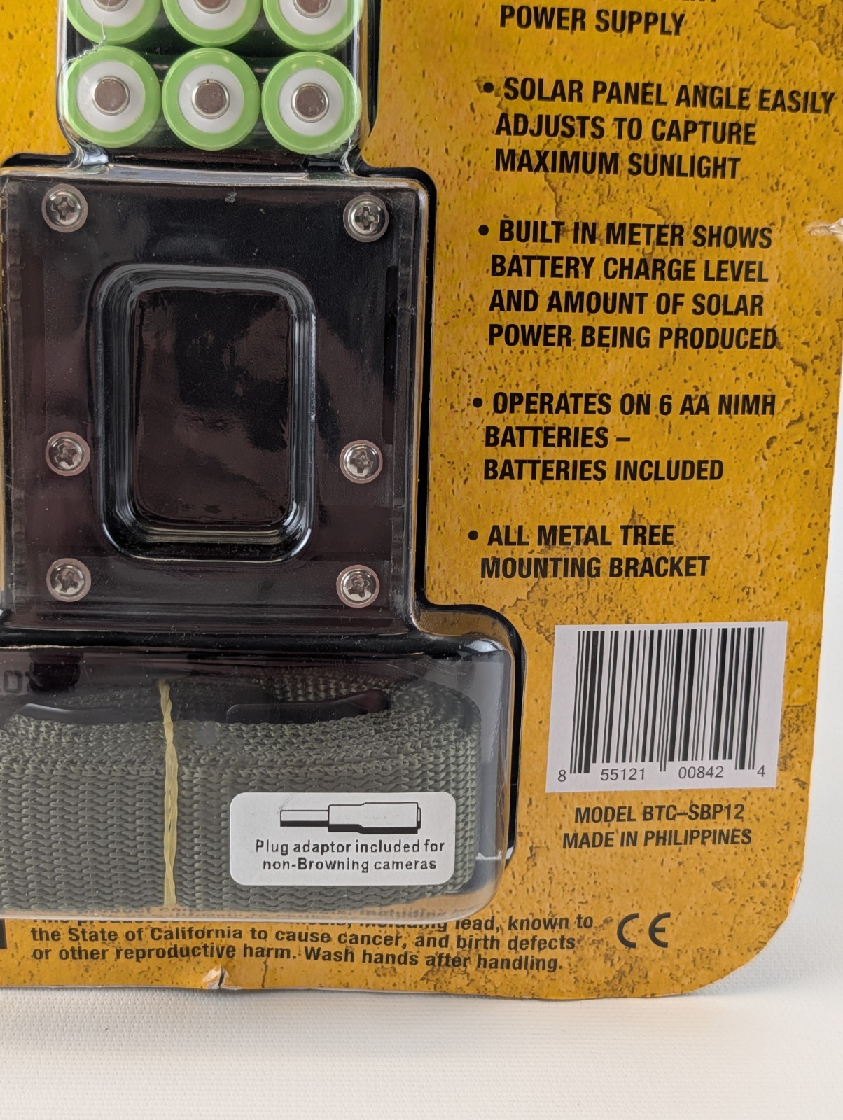Browning Trail Camera Solar Power Pack Camo New BTC-SBP12