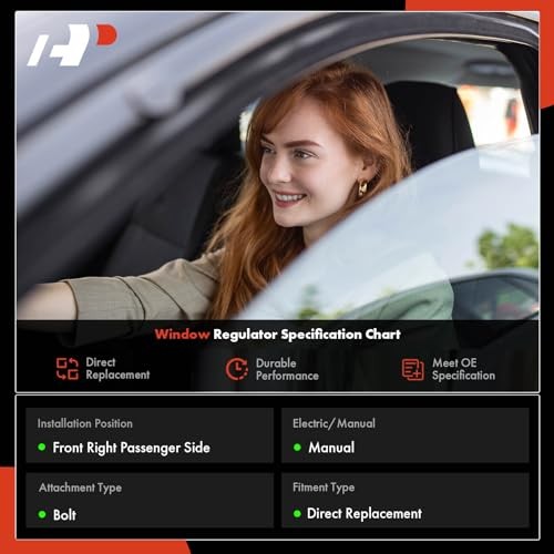 Electric Power Window Regulator Without Motor Compatible Front Passenger Side