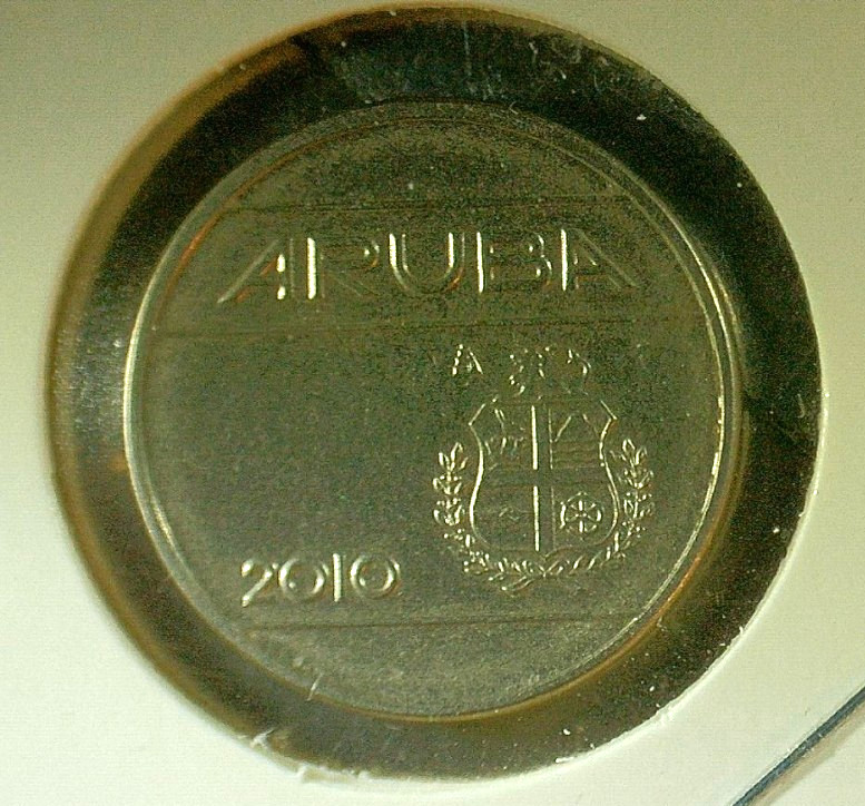 WORLD COIN SALE-2010 ARUBA 25 CENT NICKEL PLATED STEEL COIN-KM# 3