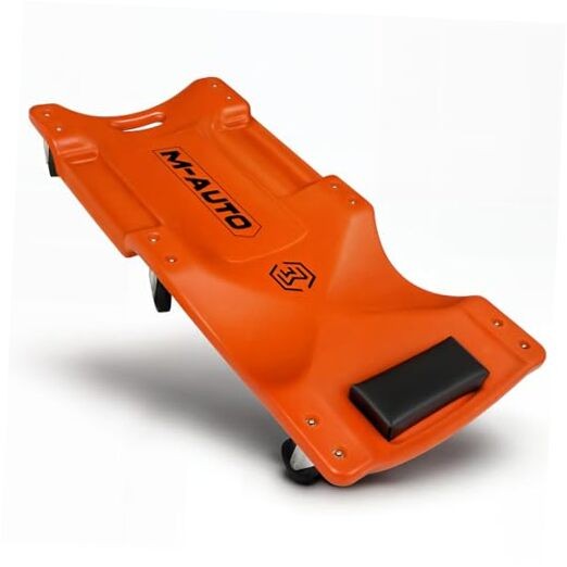 Mechanic Rolling Garage Creeper with Padded Headrest Light Weight 36" Orange