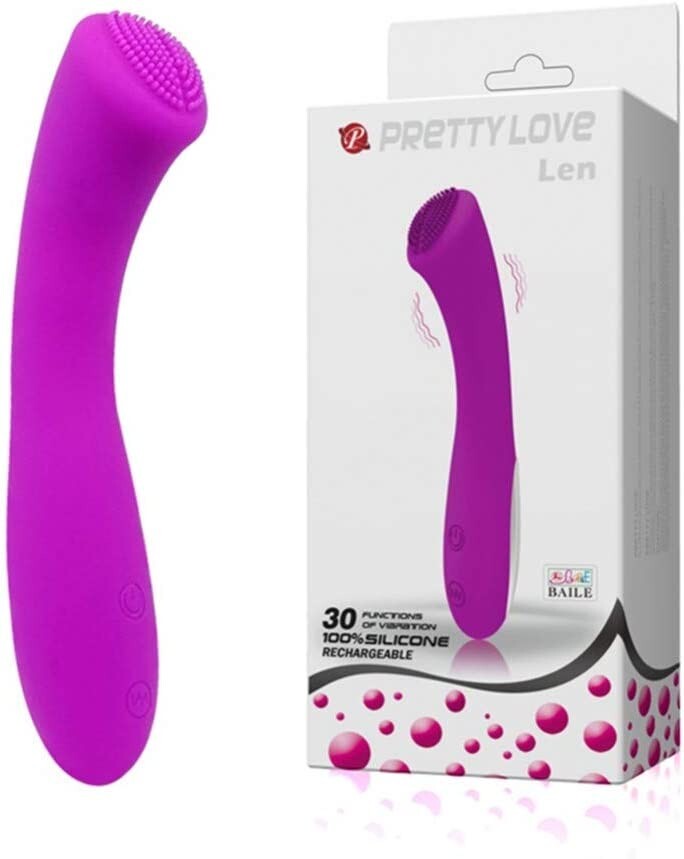 Pretty Love Len Rechargeable Mini G-Spot Stimulator Wand 30 Function - Purple