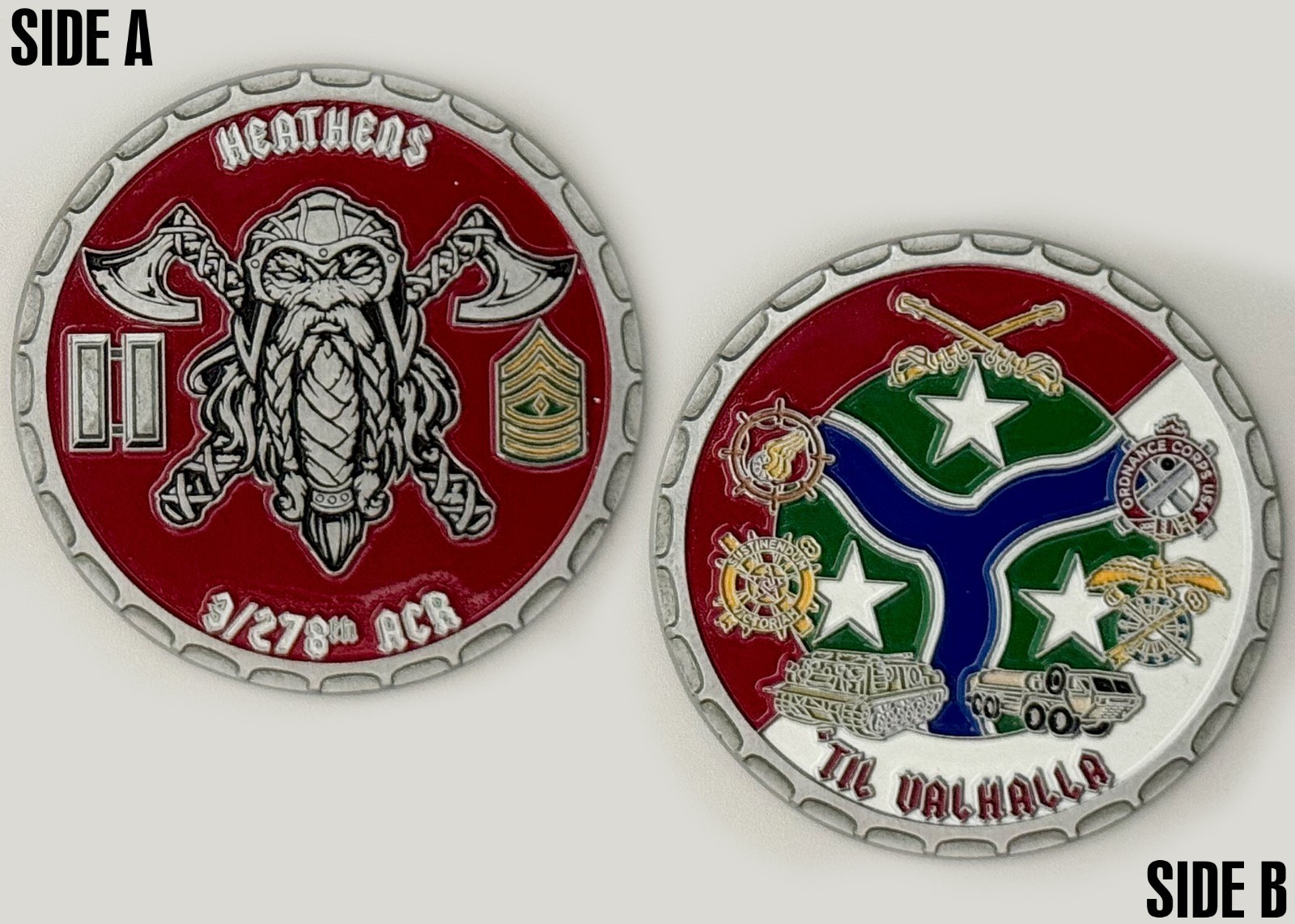 3/278th ACR Heathens Til Valhalla Armor Challenge Coin 2#15