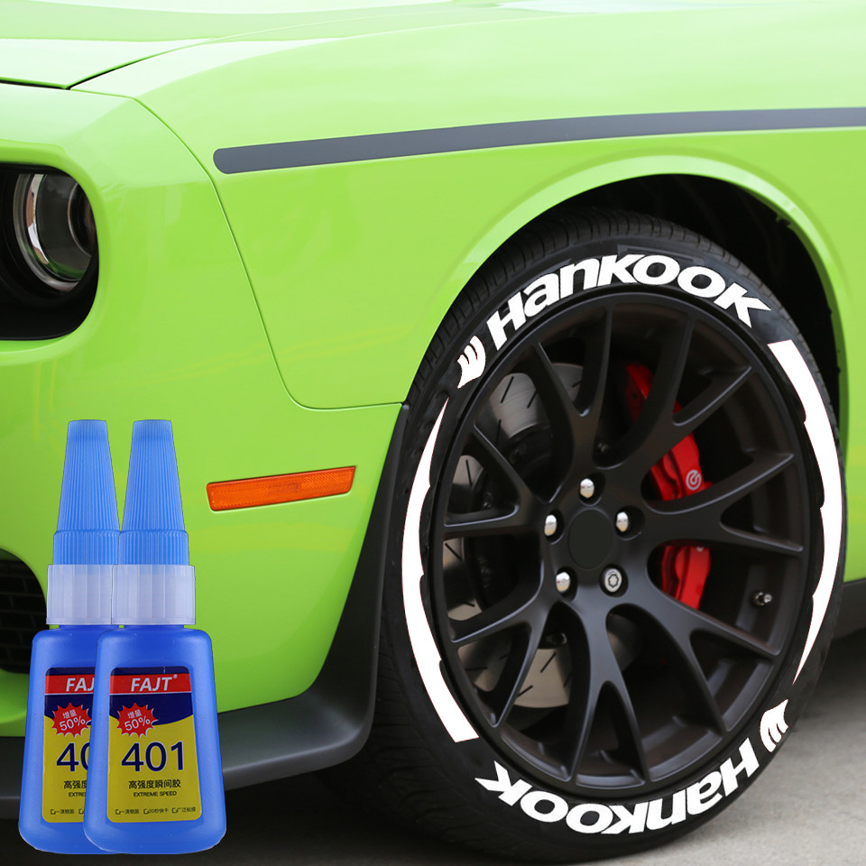 HANKOOK Tire Lettering Sticker  1.38'' 15''-24'' With Glue 8 Kits White Decal