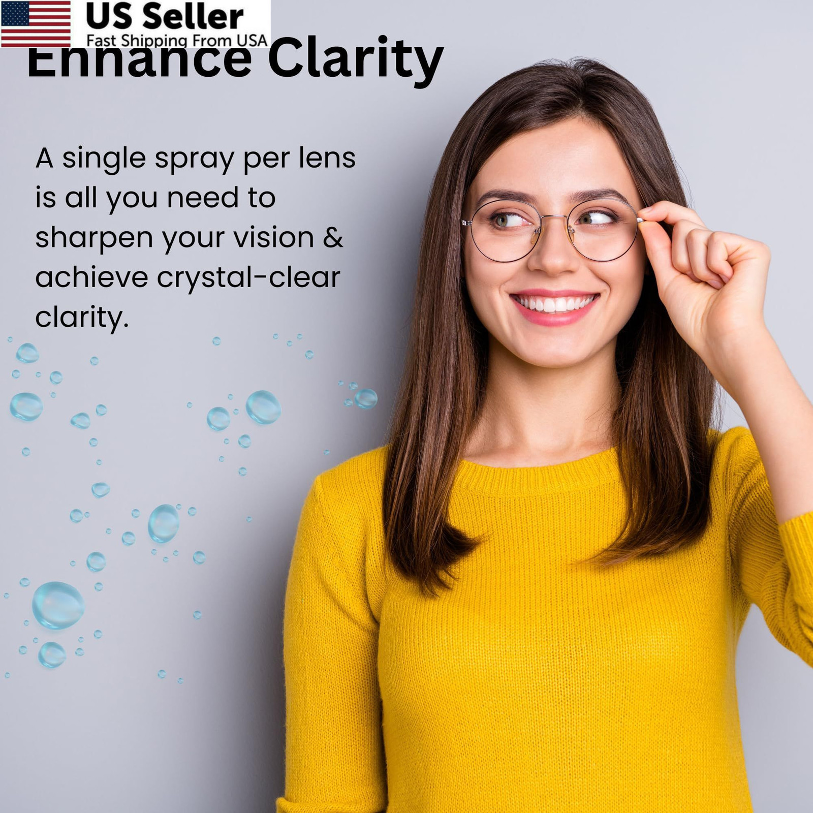 Glare Guard Clear View Lens Cleaner with Microfiber Cloth, 1 pack, 4oz bottle