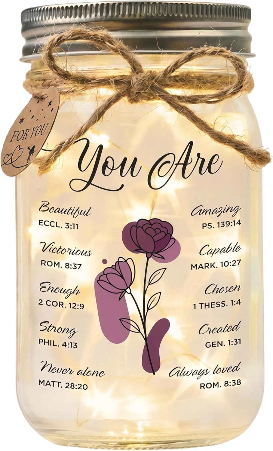 Birthday Gifts for Women – “You Are” Sentimental Mason Jar, Valentine Gift for H