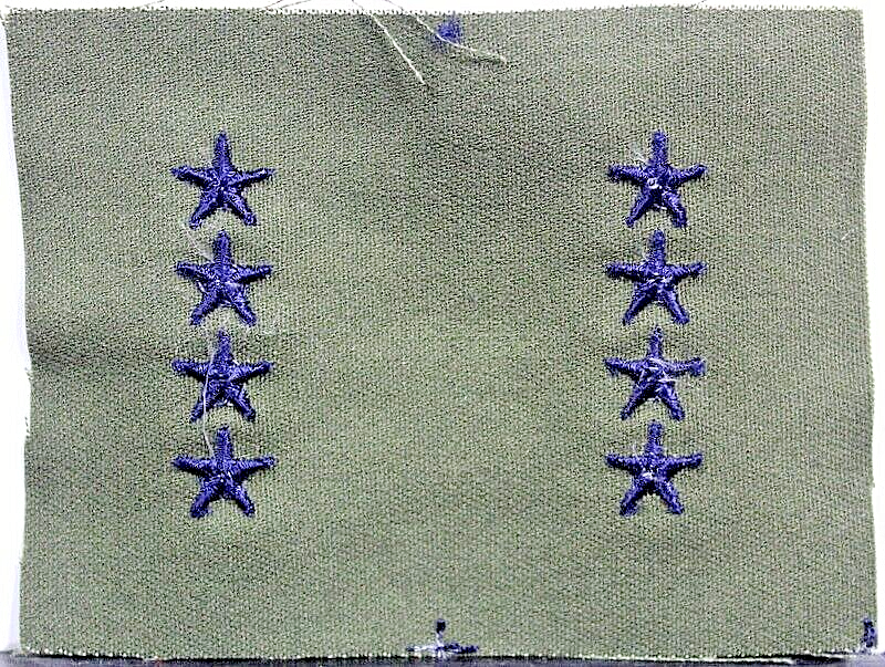 US Air Force USAF Small General Olive Drab Fatigue Rank Insignia Patch Pair